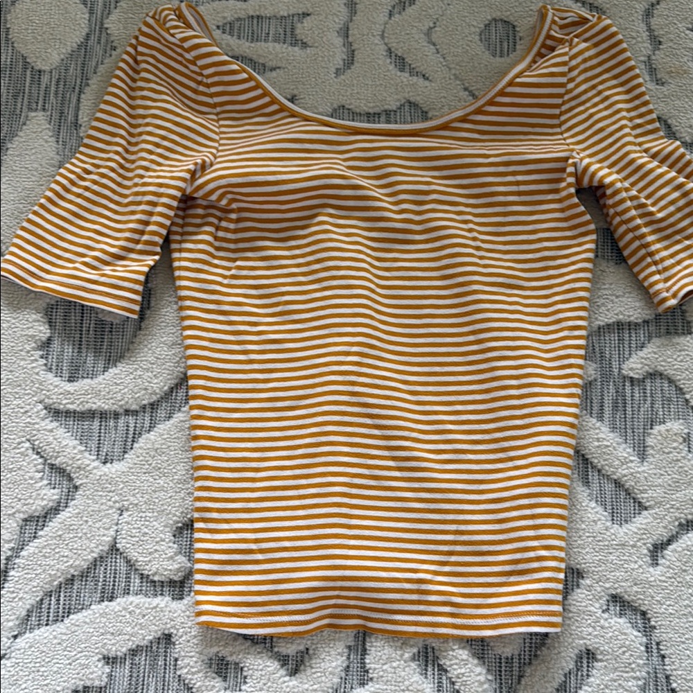 Striped Orange and White Women's Top